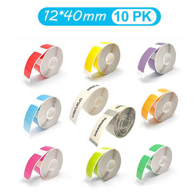 Label Printer Tape - Rotolo di etichette termiche trasparenti colorate