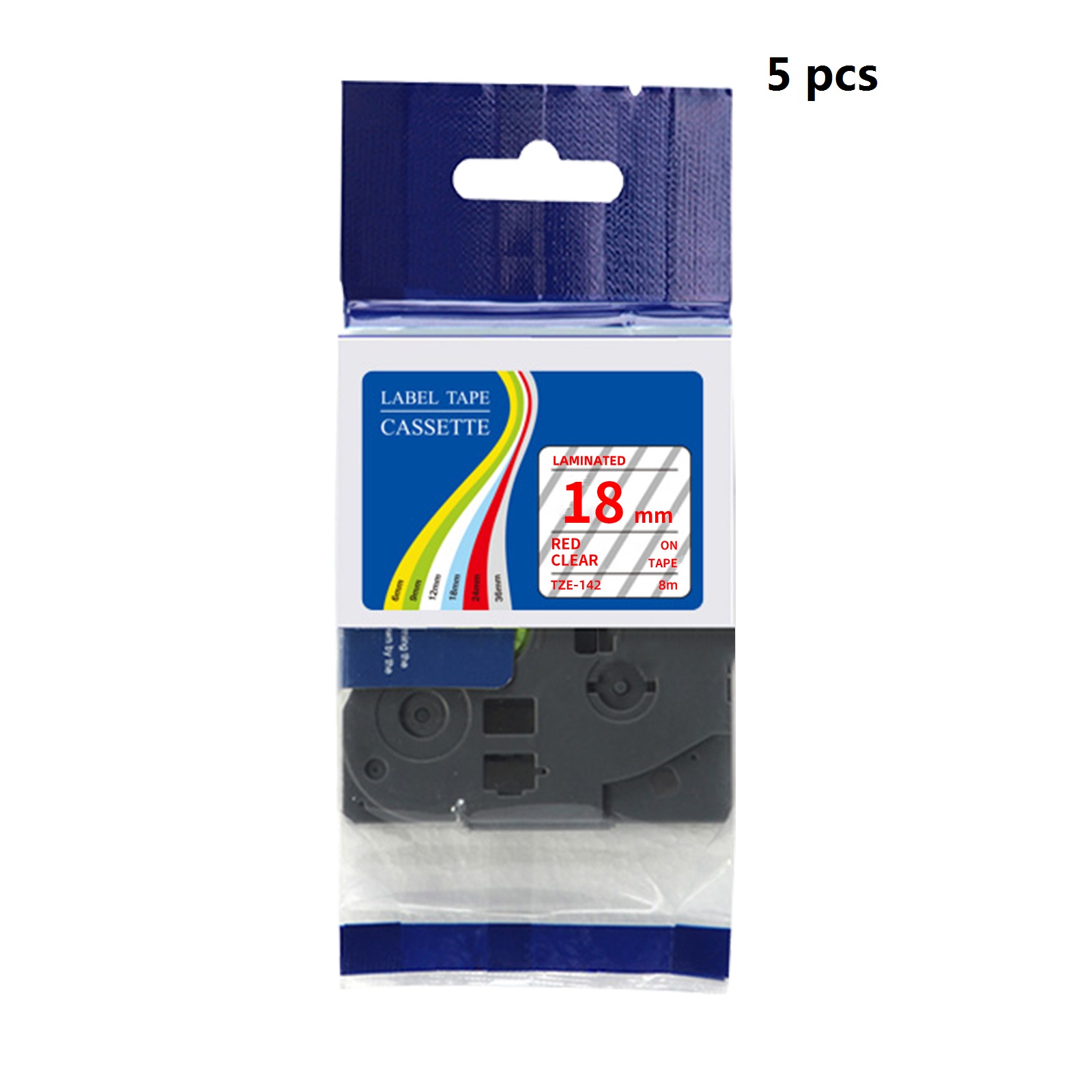 Label Printer Tape - 5 Pezzi di Nastro Etichetta Laminato